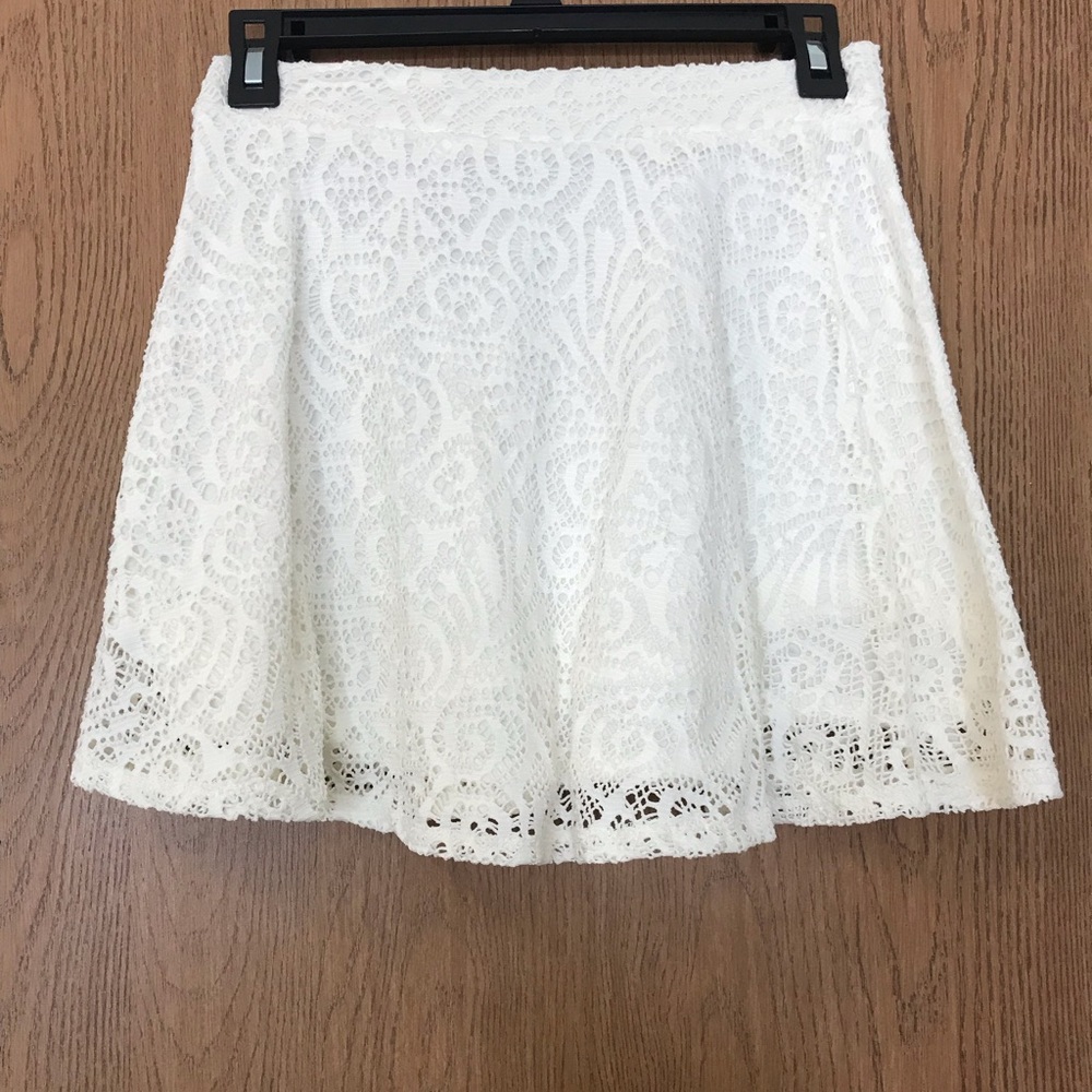 White floral lace skirt